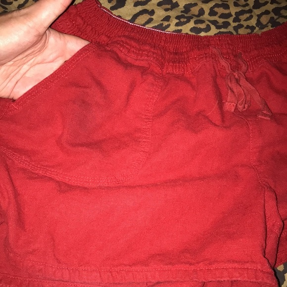 Maurices size large red linen blend shorts elastic pull on waist - Picture 11 of 15